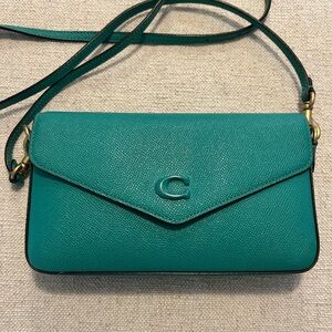 Coach Wyn Bright Green with wallet insert crossbody RARE Color Sold Out Online